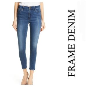 Frame Le High Skinny Crop Ankle Medium Wash Denim Jeans Size 27